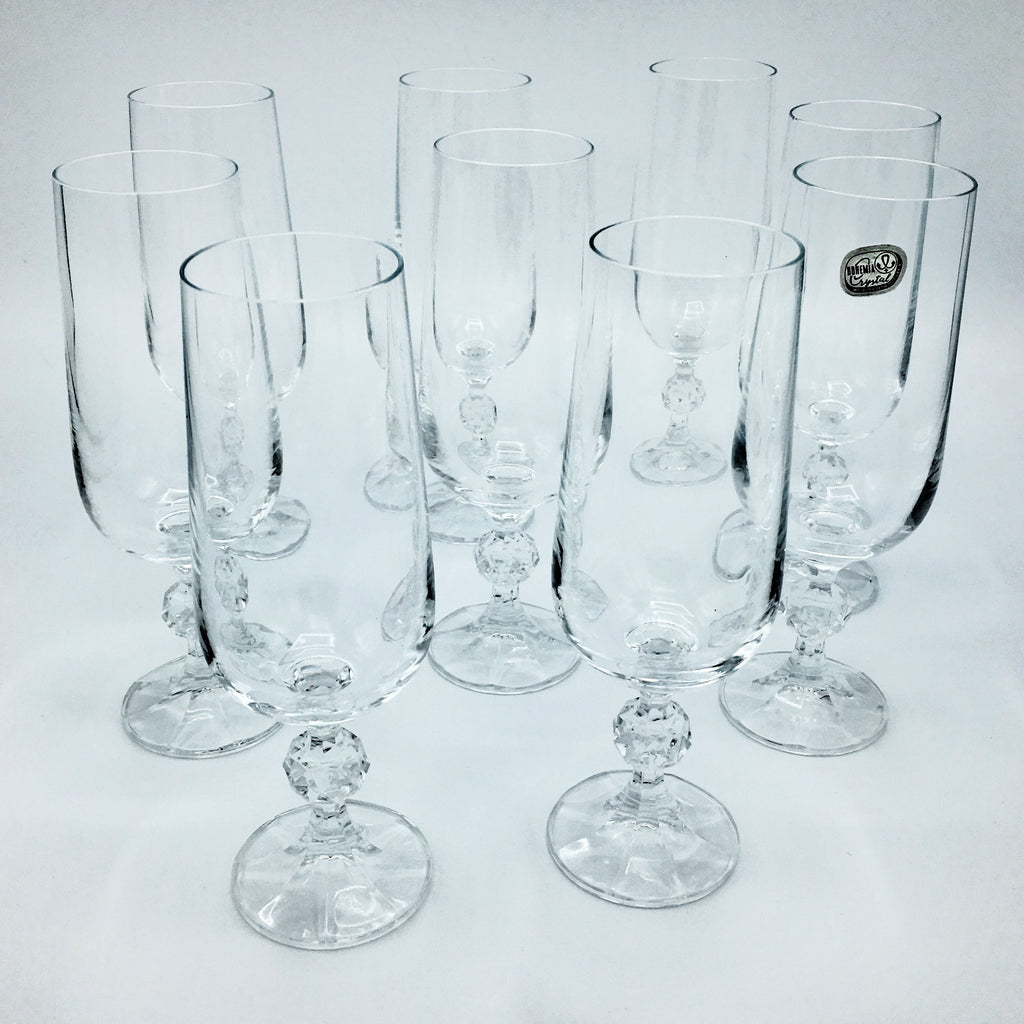 Vintage Crystal Champagne Flutes - Drinking Hobby