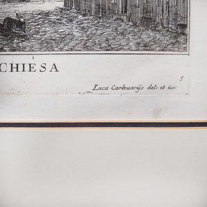 18th Century Engraving of Venice by Luca Carlevarijs Engraving Antique 