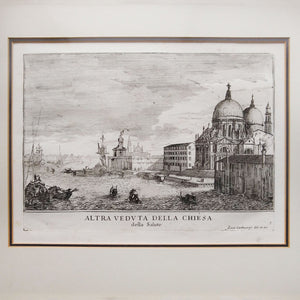 18th Century Engraving of Venice by Luca Carlevarijs Engraving Antique 