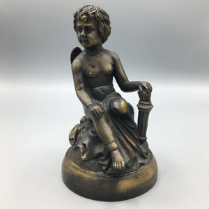 19th Century Bronze Cherub Statue Statue Antique 