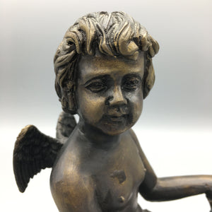 19th Century Bronze Cherub Statue Statue Antique 