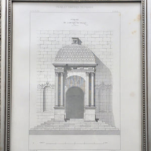 19th Century Claude Sauvageot Engraving Palais de Justice Engraving Antique 