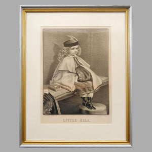 19th Century Currier & Ives Lithograph 'Little Ella' Lithograph Antique 