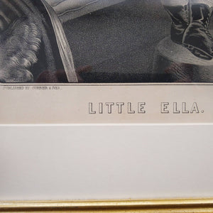 19th Century Currier & Ives Lithograph 'Little Ella' Lithograph Antique 