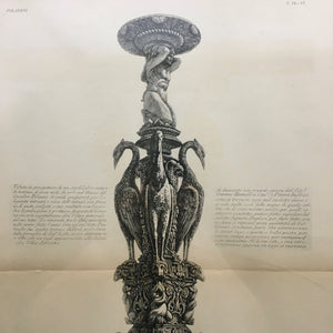 19th Century Print of Giovanni Piranesi Engraving of Candelabra Engraving Antique 