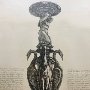 19th Century Print of Giovanni Piranesi Engraving of Candelabra Engraving Antique 