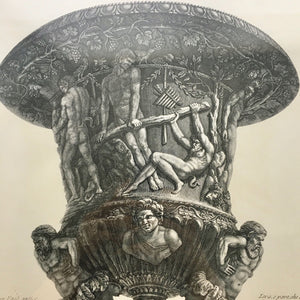 19th Century Print of Giovanni Piranesi Engraving of Vase Engraving Antique 