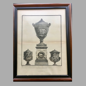 19th Century Print of Giovanni Piranesi Engraving of Vases Engraving Antique 