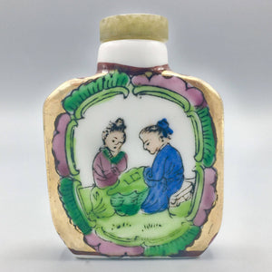 Antique Chinese Porcelain Snuff Bottle with Figures Snuff bottle Antique 