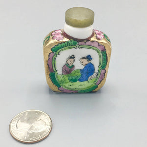 Antique Chinese Porcelain Snuff Bottle with Figures Snuff bottle Antique 