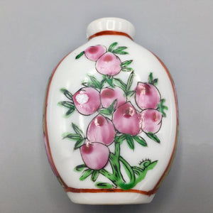 Antique Chinese Porcelain Snuff Bottle with Peonies Snuff bottle Antique 