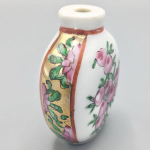 Antique Chinese Porcelain Snuff Bottle with Peonies Snuff bottle Antique 