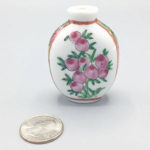 Antique Chinese Porcelain Snuff Bottle with Peonies Snuff bottle Antique 