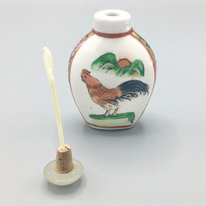 Antique Chinese Porcelain Snuff Bottle with Rooster Snuff bottle Antique 