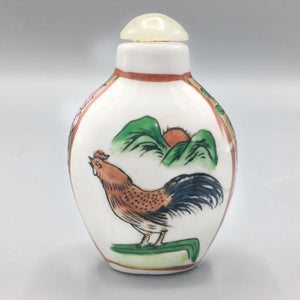 Antique Chinese Porcelain Snuff Bottle with Rooster Snuff bottle Antique 