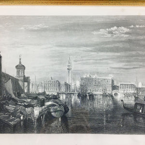 Antique Engraving 'Venice the Grand Canal' by J.T. Willmore after W. M. Turner Engraving Antique 