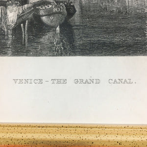 Antique Engraving 'Venice the Grand Canal' by J.T. Willmore after W. M. Turner Engraving Antique 