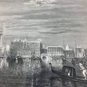 Antique Engraving 'Venice the Grand Canal' by J.T. Willmore after W. M. Turner Engraving Antique 