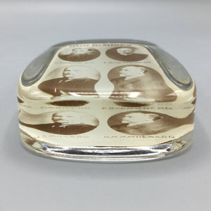 Antique Glass Paperweight with Photograph of Bishops Paperweight Antique 