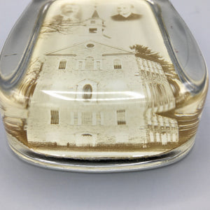 Antique Glass Paperweight with Photograph of Pennsylvanian Church Paperweight Antique 