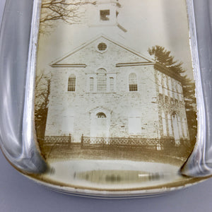 Antique Glass Paperweight with Photograph of Pennsylvanian Church Paperweight Antique 