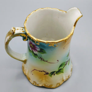 Antique Hand Painted Coffee Pot Pitcher Gilded Porcelain Coffee pot Antique 