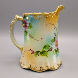 Antique Hand Painted Coffee Pot Pitcher Gilded Porcelain Coffee pot Antique 