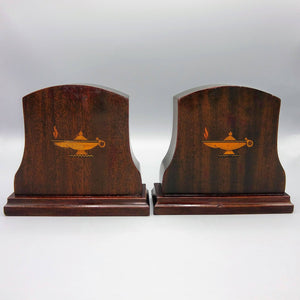 Antique Inlaid Wood Bookends Late Victorian Bookend Antique 