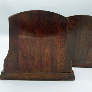 Antique Inlaid Wood Bookends Late Victorian Bookend Antique 