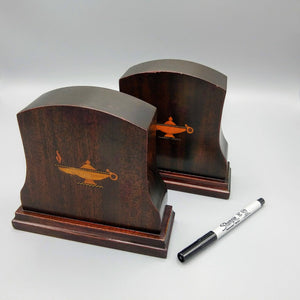 Antique Inlaid Wood Bookends Late Victorian Bookend Antique 