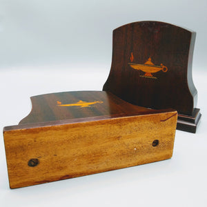 Antique Inlaid Wood Bookends Late Victorian Bookend Antique 