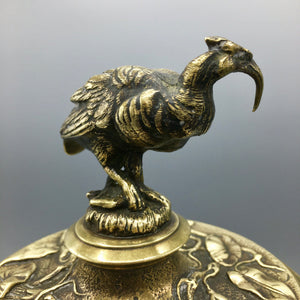 Antique Lidded Urn Garniture with Bird Figure Urn Antique 