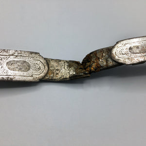 Early 18th Century Tibetan Warrior Belt with Silver Inlay Belt Antique 