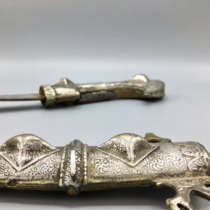 Early 19th Century Moroccan Koumiyya Dagger Mounted in Silver Dagger Antique 