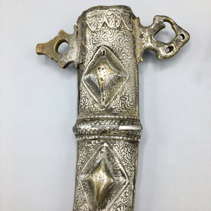 Early 19th Century Moroccan Koumiyya Dagger Mounted in Silver Dagger Antique 