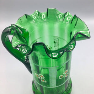 MCM Mid Century Scandinavian Art Glass Carafe Pitcher Emerald Green Ap -  ChristiesCurios
