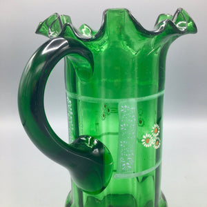 MCM Mid Century Scandinavian Art Glass Carafe Pitcher Emerald Green Ap -  ChristiesCurios