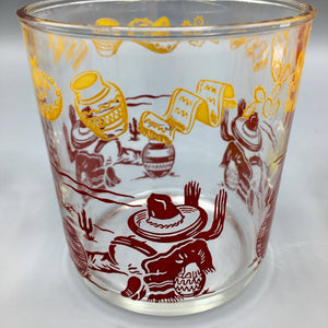 Vintage Orange Juice Pitcher Set (6) Glasses Frosted Handpainted Hazel  Atles MCM