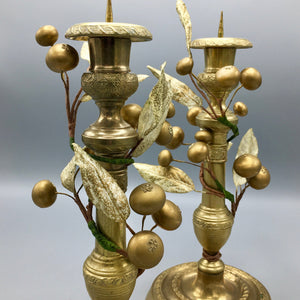 Pair of Antique French Brass Candleholders 19th Century Candlestick Antique 