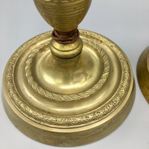 Pair of Antique French Brass Candleholders 19th Century Candlestick Antique 